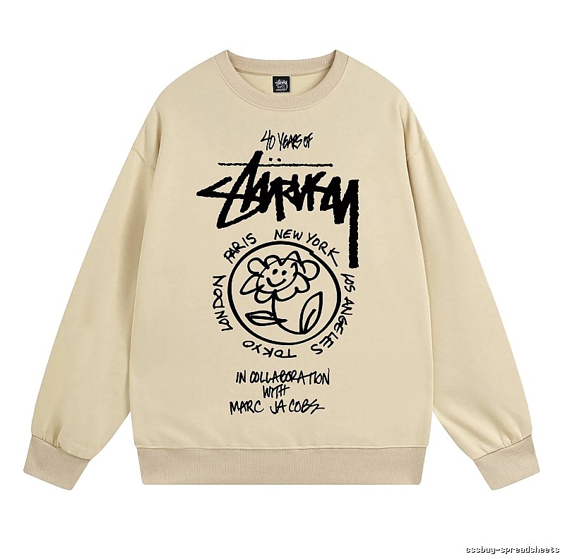 Stussy Beige Style 539 Graphic SweatShirt Travel Pack