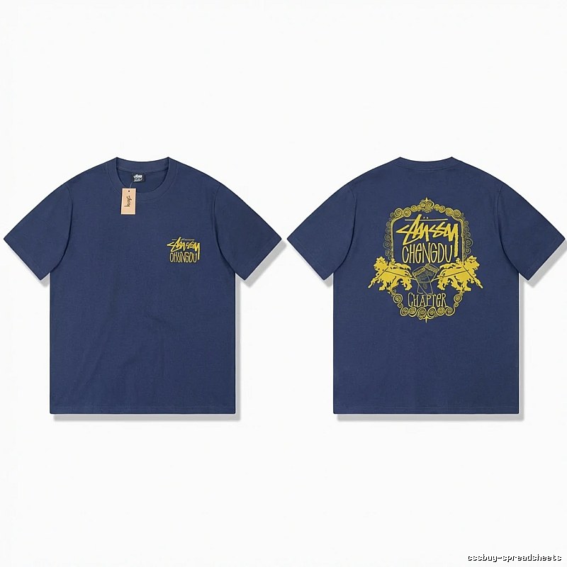 Stussy Chengdu Series Deep Blue Trendy T-shirt