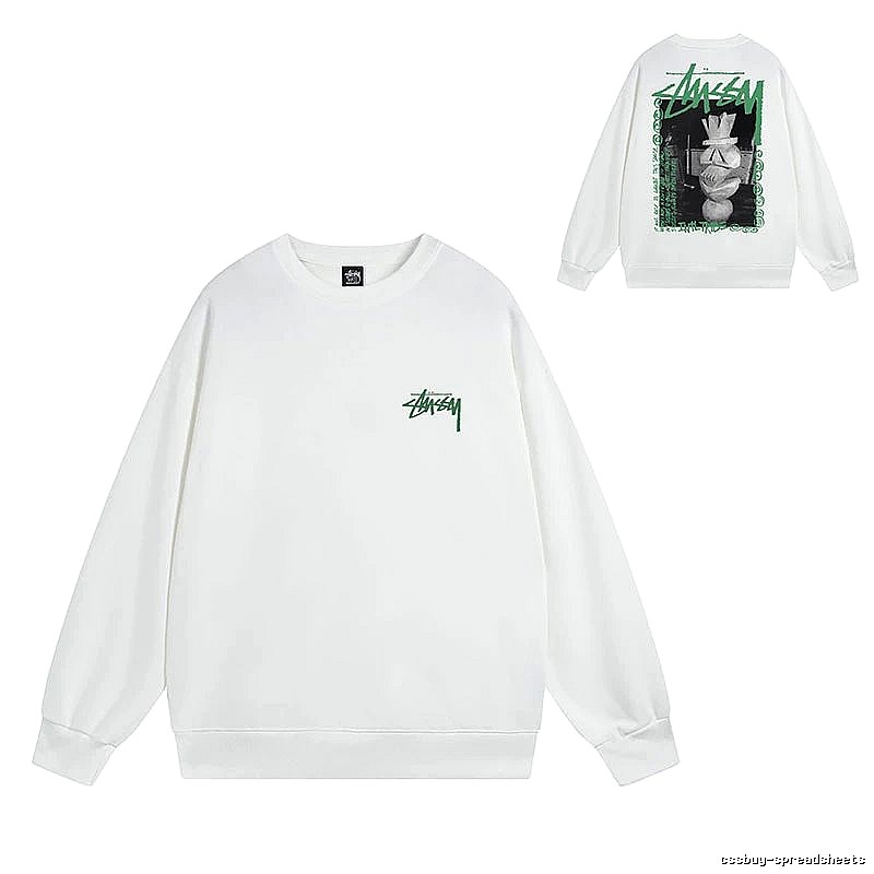 Stussy White Style 540 Graphic SweatShirt Soft Neutral