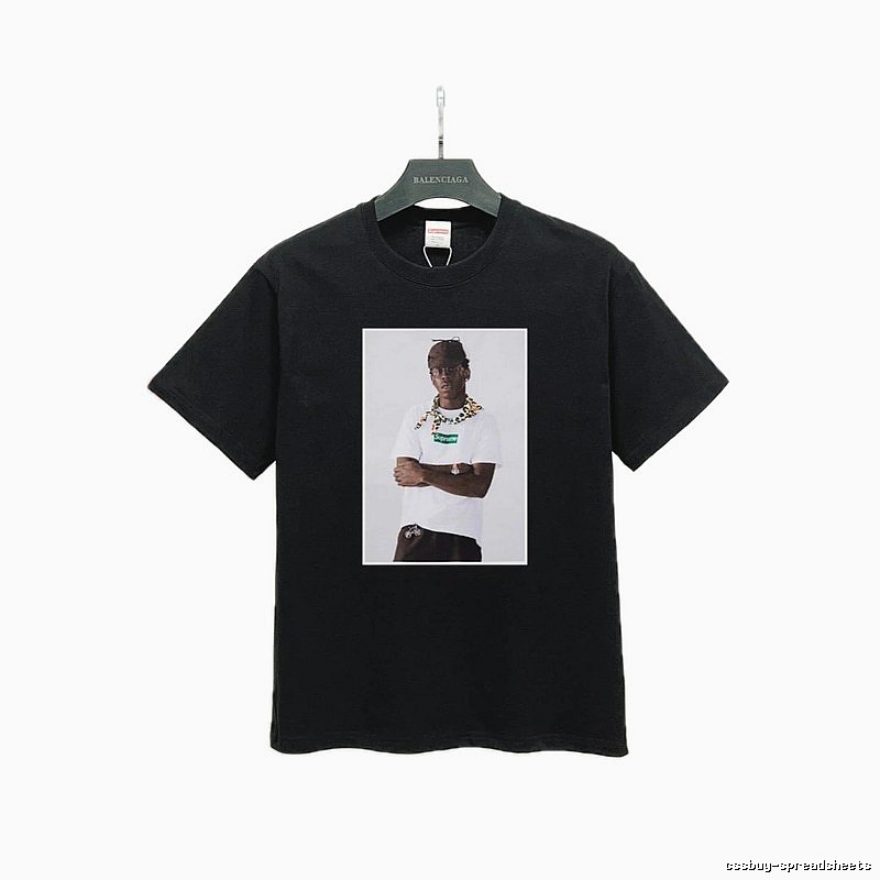 Supreme Portrait Print Street Style Black T-Shirt