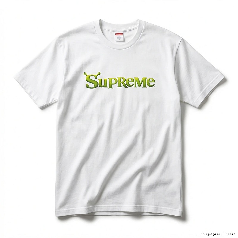 Supreme-printed trendy and cool white T-shirt