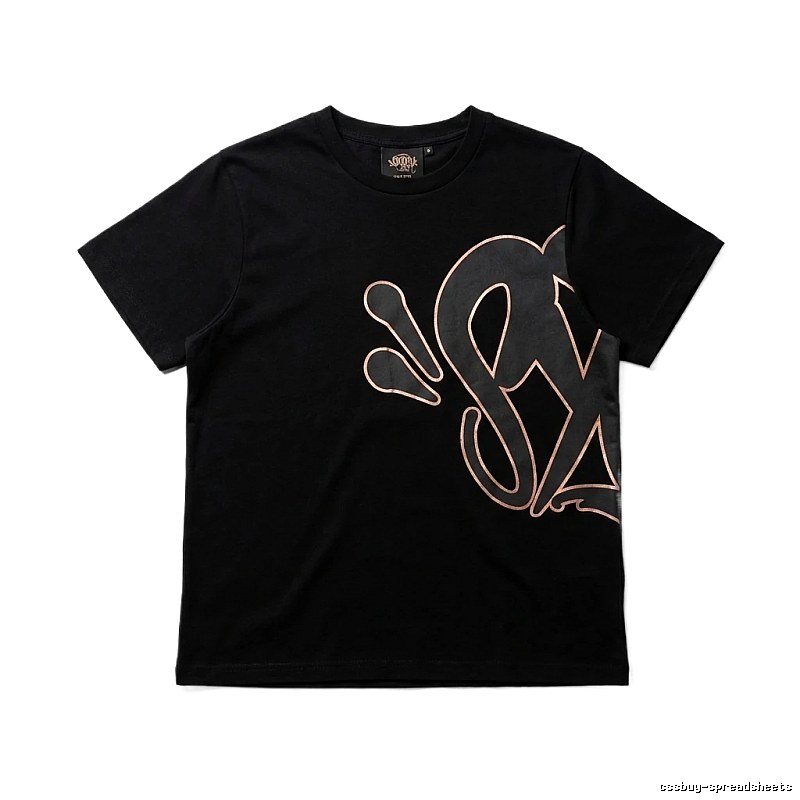 SynaWorld Trendy and Cool Style Black T-shirt