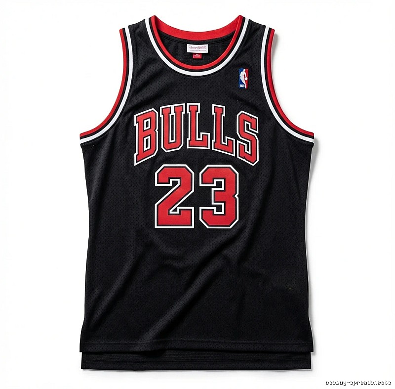 The classic black and red basketball uniforms of the Michael Jordan.